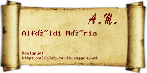 Alföldi Mária névjegykártya